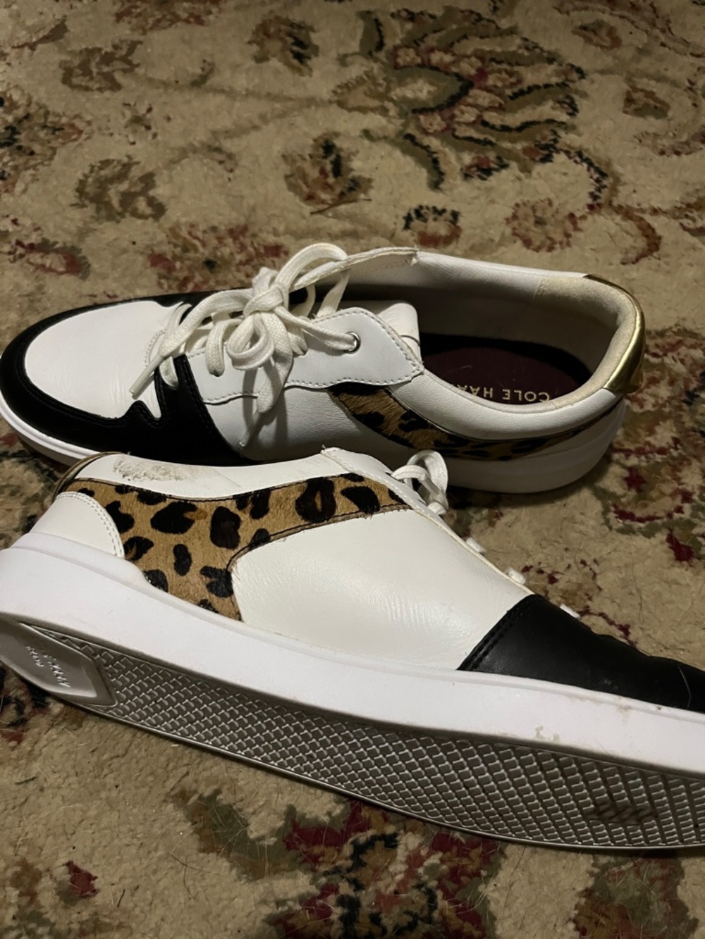 Cole Haan women’s , Black & Gold Leather Sneakers
